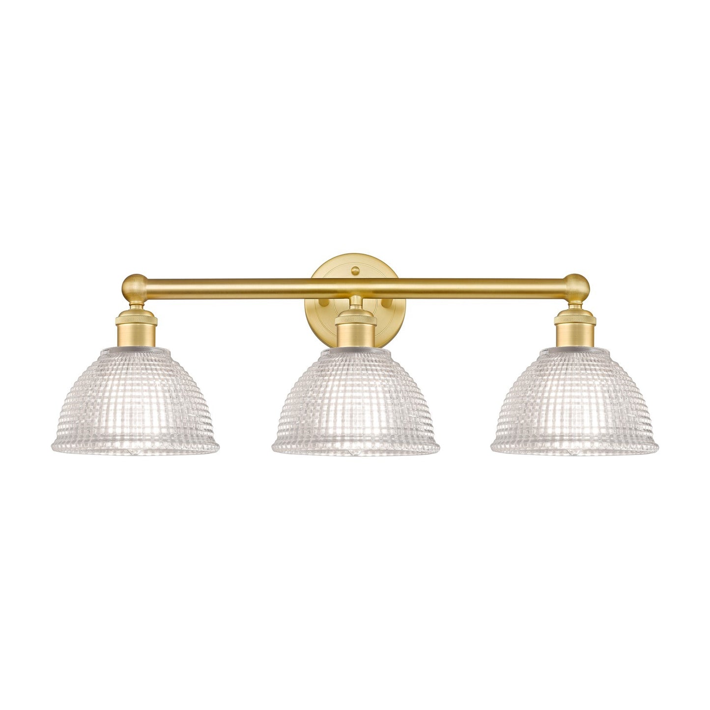 Innovations Arietta 26in 3-Light Bath Vanity Light | Industrial Satin Gold Steel and Clear Glass | Bathroom Vanity & Powder Room | Model 616-3W-SG-G422