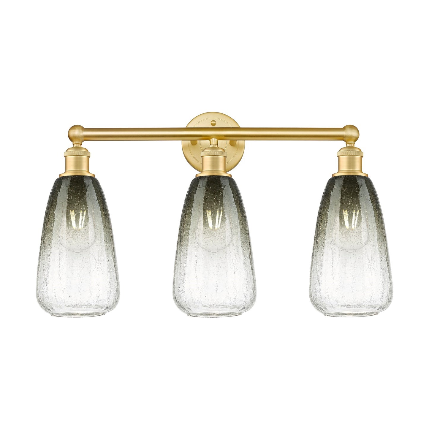 Innovations Brookhaven Almond 24in 3-Light Bath Vanity Light | Industrial Satin Gold Steel and Slate Glass | Kitchen & Bathroom | Model 616-3W-SG-G480-6SL