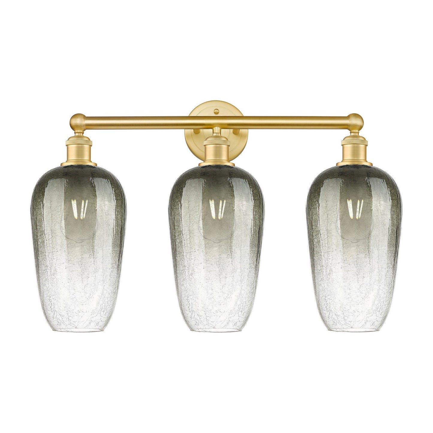 Innovations Brookhaven Flute 25in 3-Light Bath Vanity | Industrial Satin Gold Steel and Slate Glass | Bathroom Vanity & Powder | Model 616-3W-SG-G484-7SL