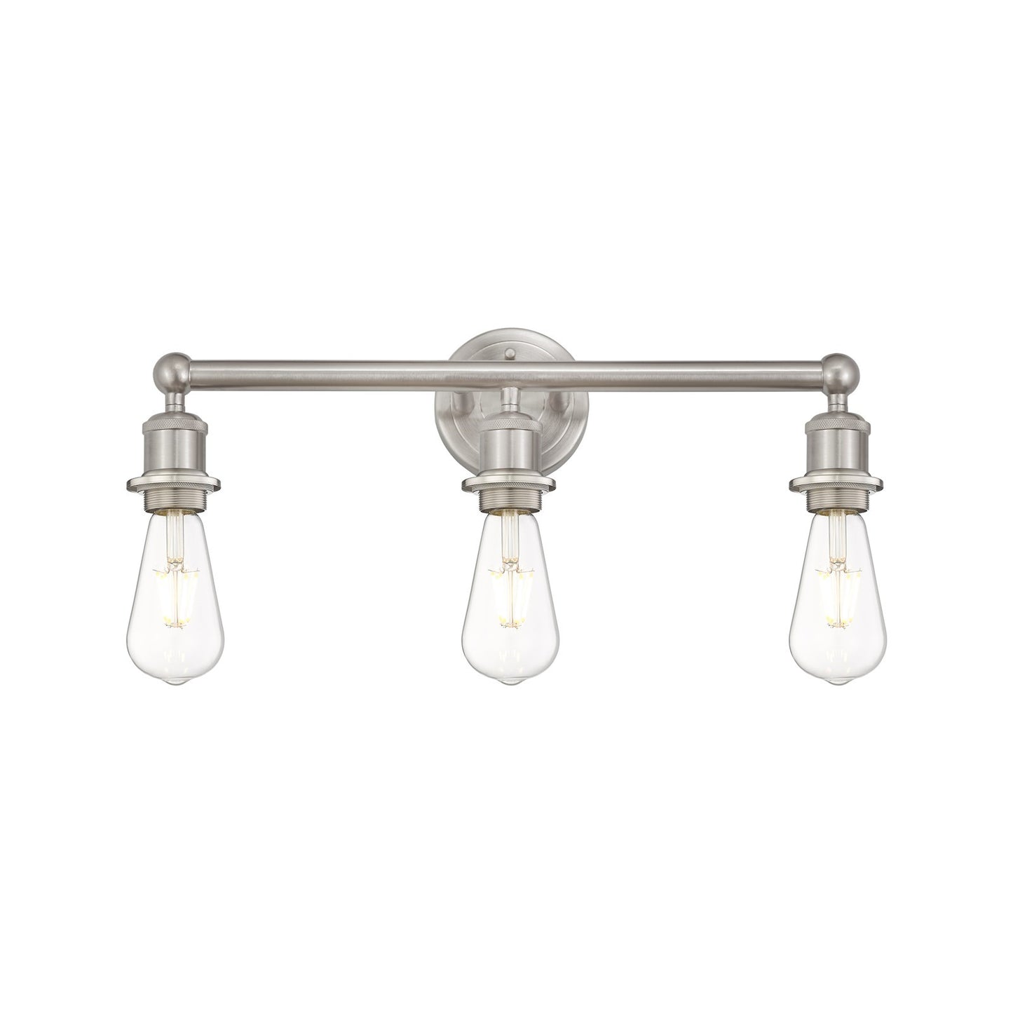 Innovations Edison 21in 3-Light Bath Vanity Light | Industrial Satin Nickel Steel and Cast Brass | Bathroom Vanity | 21.38 x 6 x 6.25 in | Model 616-3W-SN