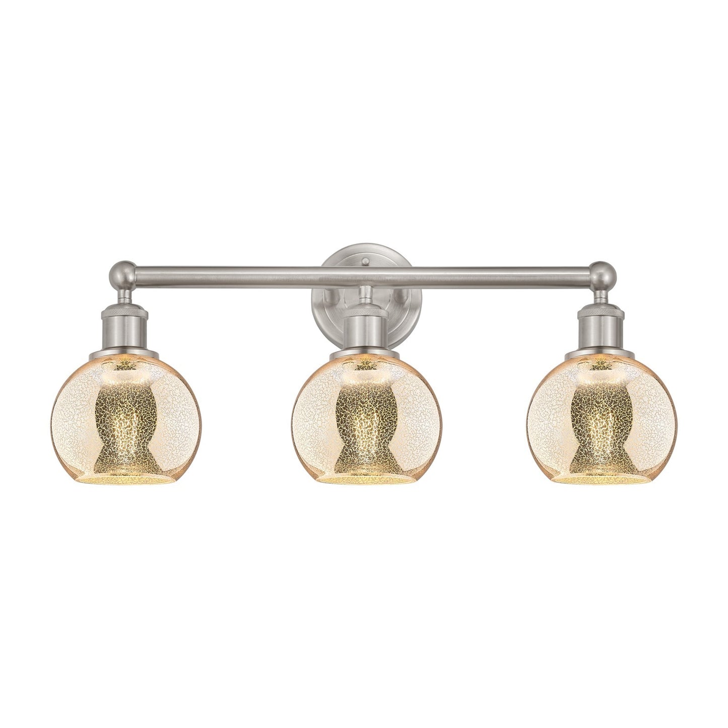 Innovations Athens 24in 3-Light Bath Vanity Light | Industrial Brushed Satin Nickel Steel and Mercury Glass | Bathroom Vanity | Model 616-3W-SN-G128-6