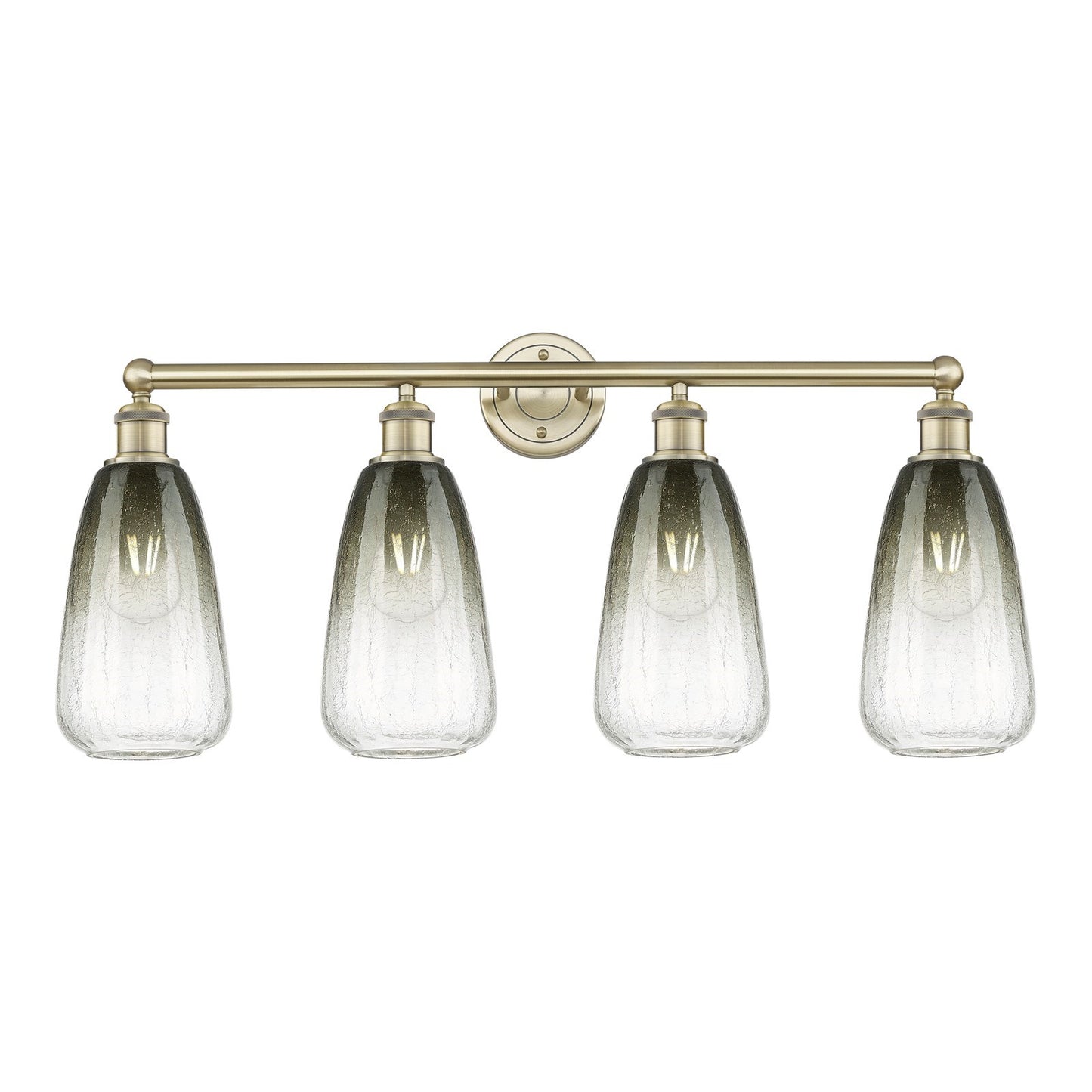 Innovations Brookhaven Almond 33in 4-Light Bath Vanity | Industrial Antique Brass Steel and Slate Glass | Bathroom & Powder | Model 616-4W-AB-G480-6SL