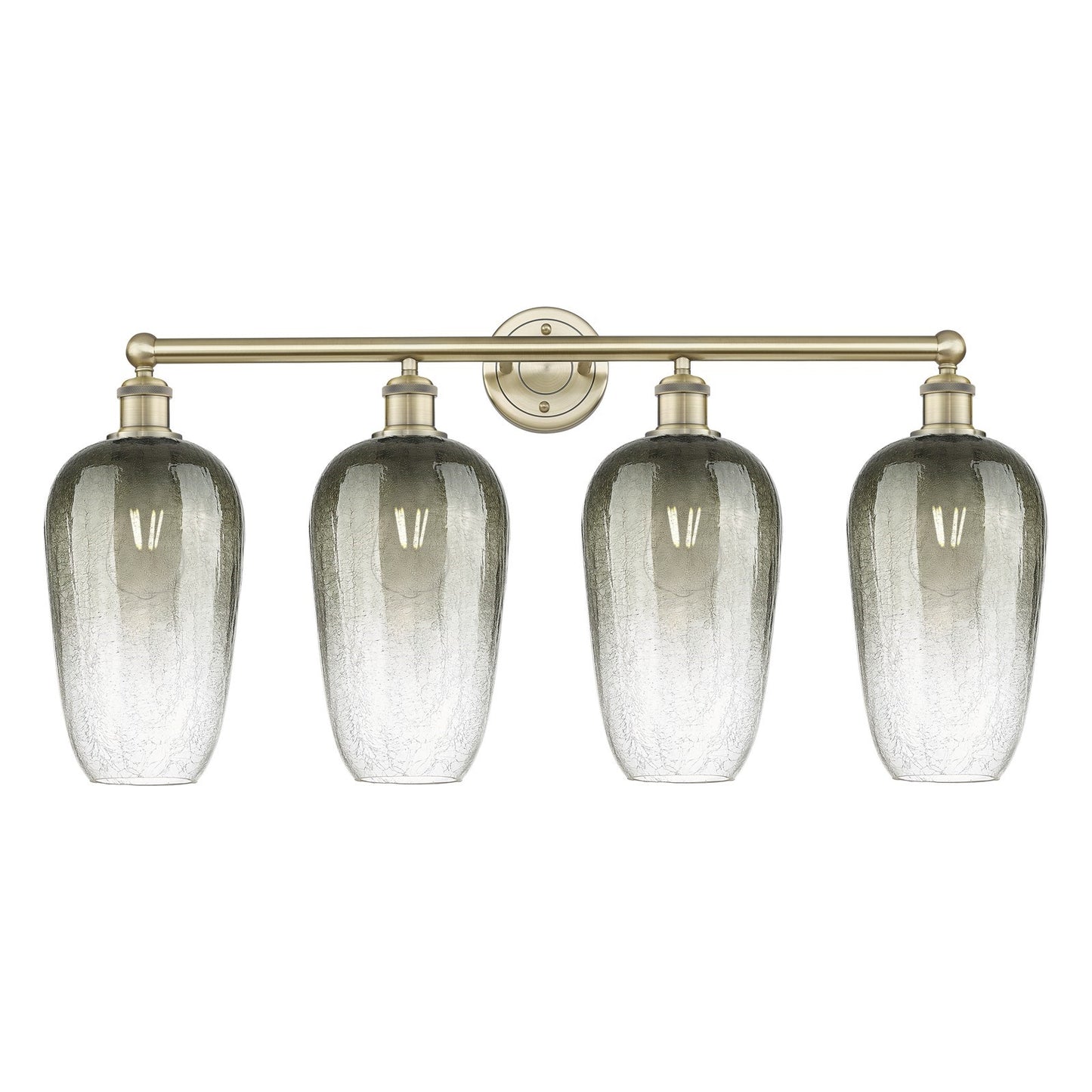 Innovations Brookhaven Flute 34in 4-Light Bath Vanity | Industrial Antique Brass Steel and Slate Glass | Bathroom Vanity | 34 x | Model 616-4W-AB-G484-7SL