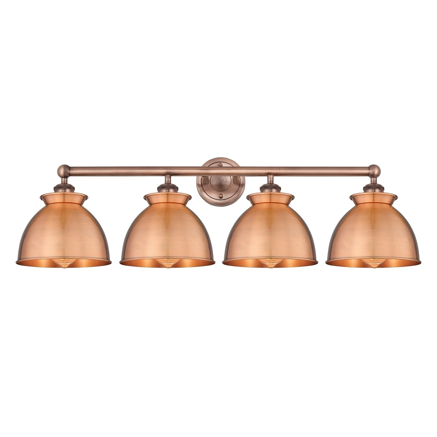 Innovations Adirondack 35in 4-Light Bath Vanity Light | Industrial Antique Copper Steel and Cast Brass with Antique Copper Metal | Model 616-4W-AC-M14-AC