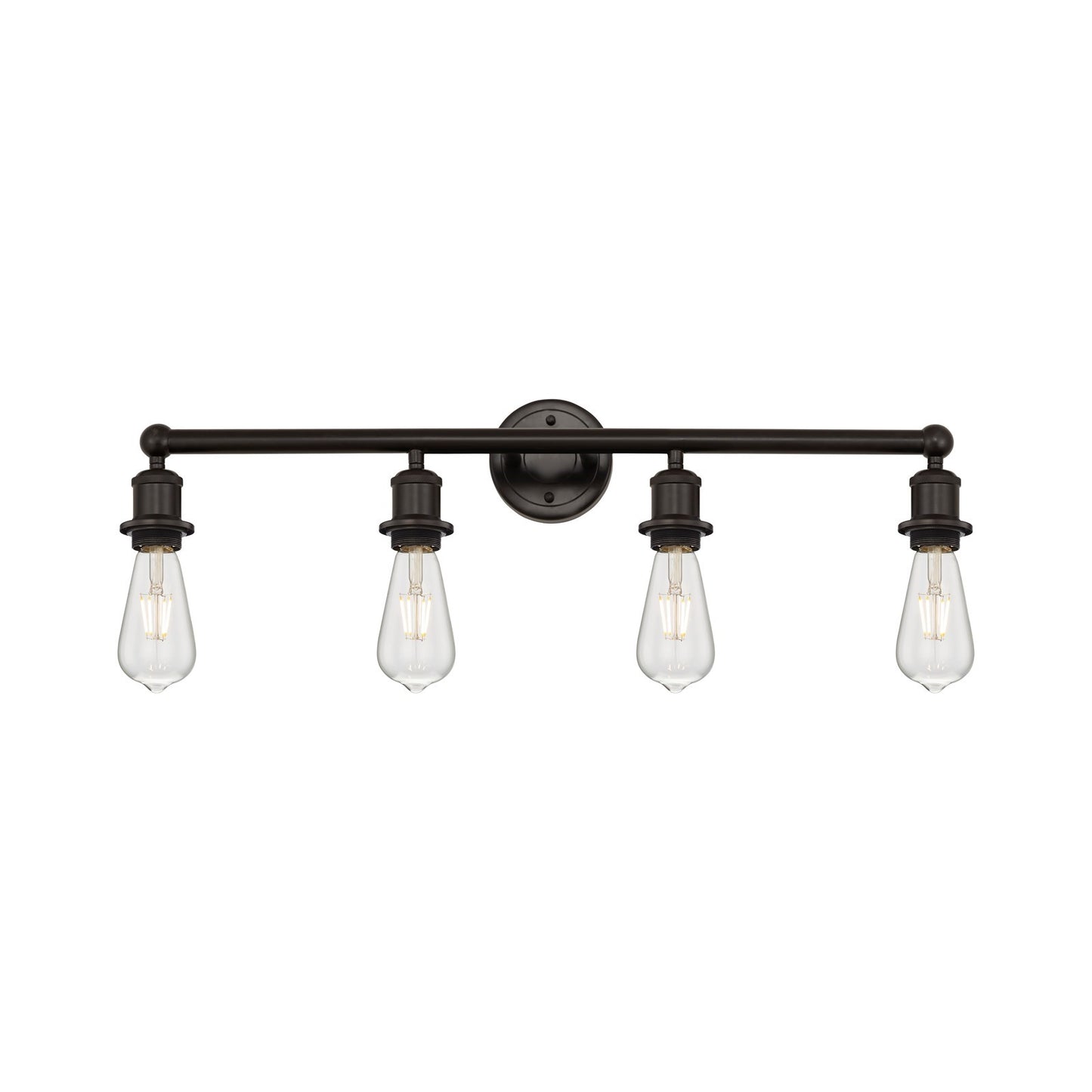 Innovations Edison 30in 4-Light Bath Vanity Light | Industrial Oil Rubbed Bronze Steel and Vintage Bulbs | Bathroom Vanity | 30.38 x | Model 616-4W-OB