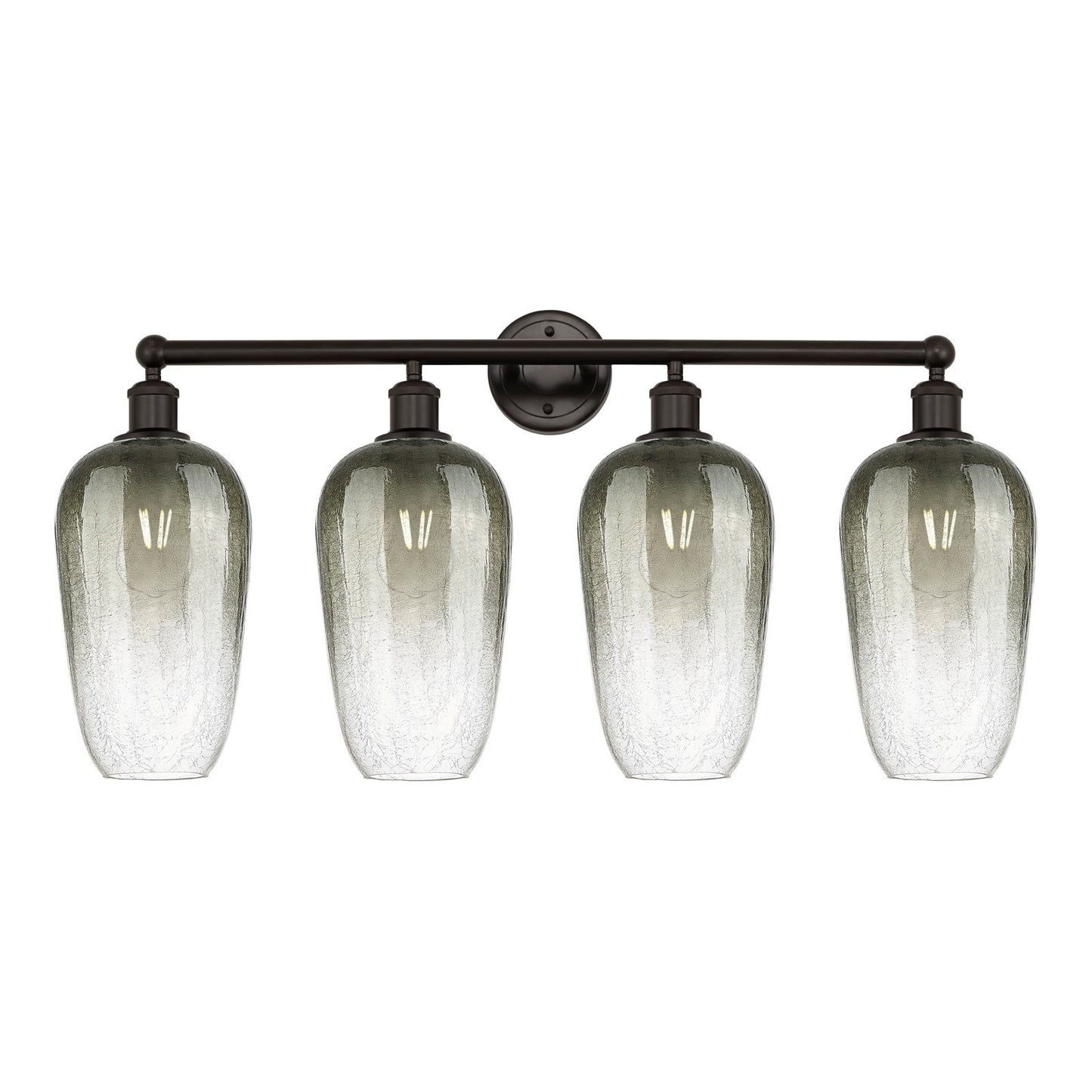 Innovations Brookhaven Flute 34in 4-Light Bath Vanity Light | Industrial Oil Rubbed Bronze Steel and Slate Glass | Bathroom | Model 616-4W-OB-G484-7SL