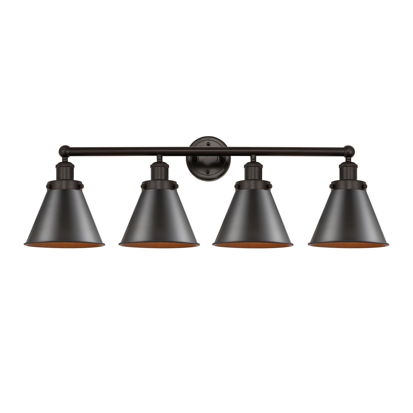 Innovations Appalachian 35in 4-Light Bath Vanity | Industrial Oil Rubbed Bronze Steel and Cast Brass with Oil Rubbed Bronze Metal | Model 616-4W-OB-M13-OB