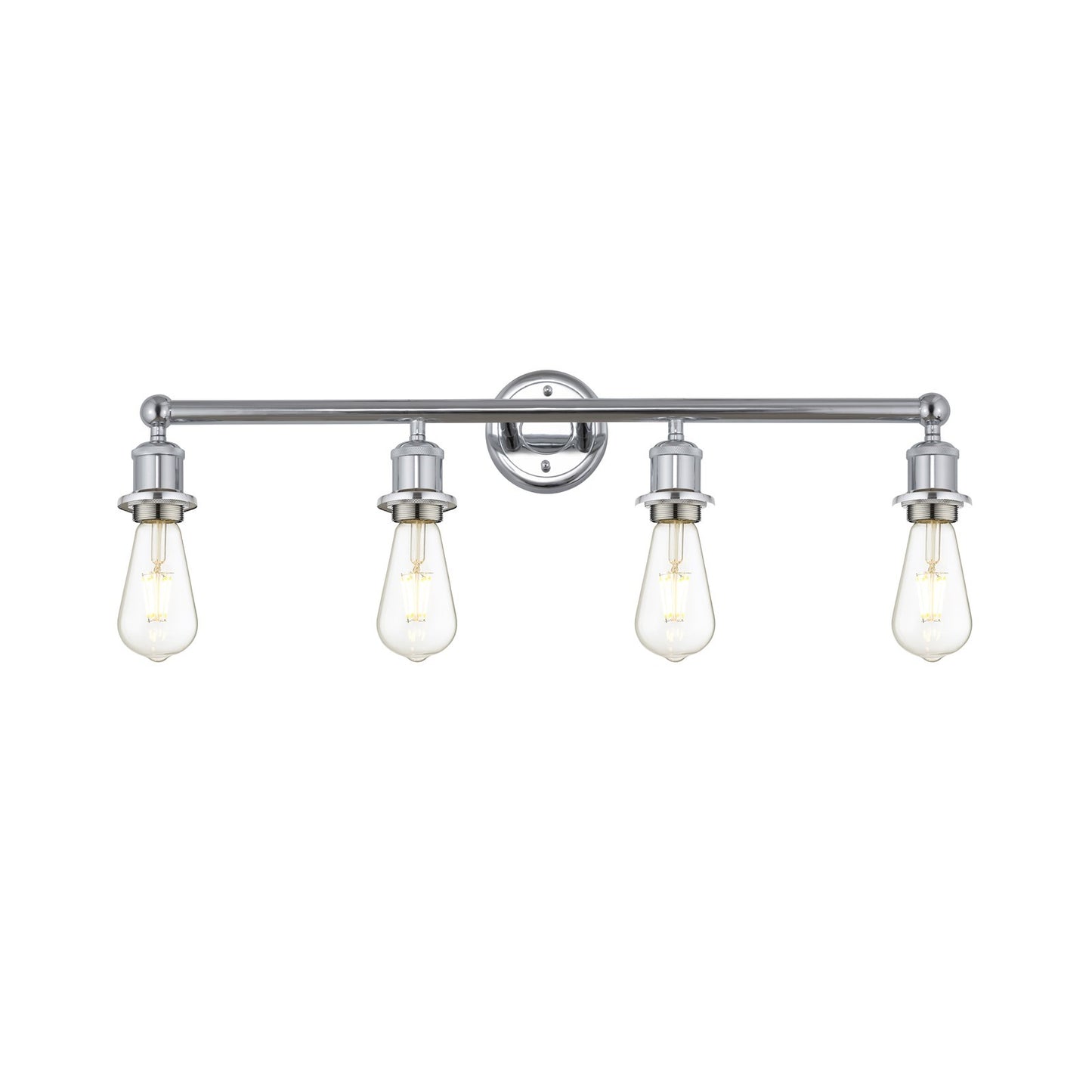 Innovations Edison 30in 4-Light Bath Vanity Light | Industrial Polished Chrome Steel and Cast Brass | Bathroom Vanity | 30.38 x 6 x 6.25 | Model 616-4W-PC