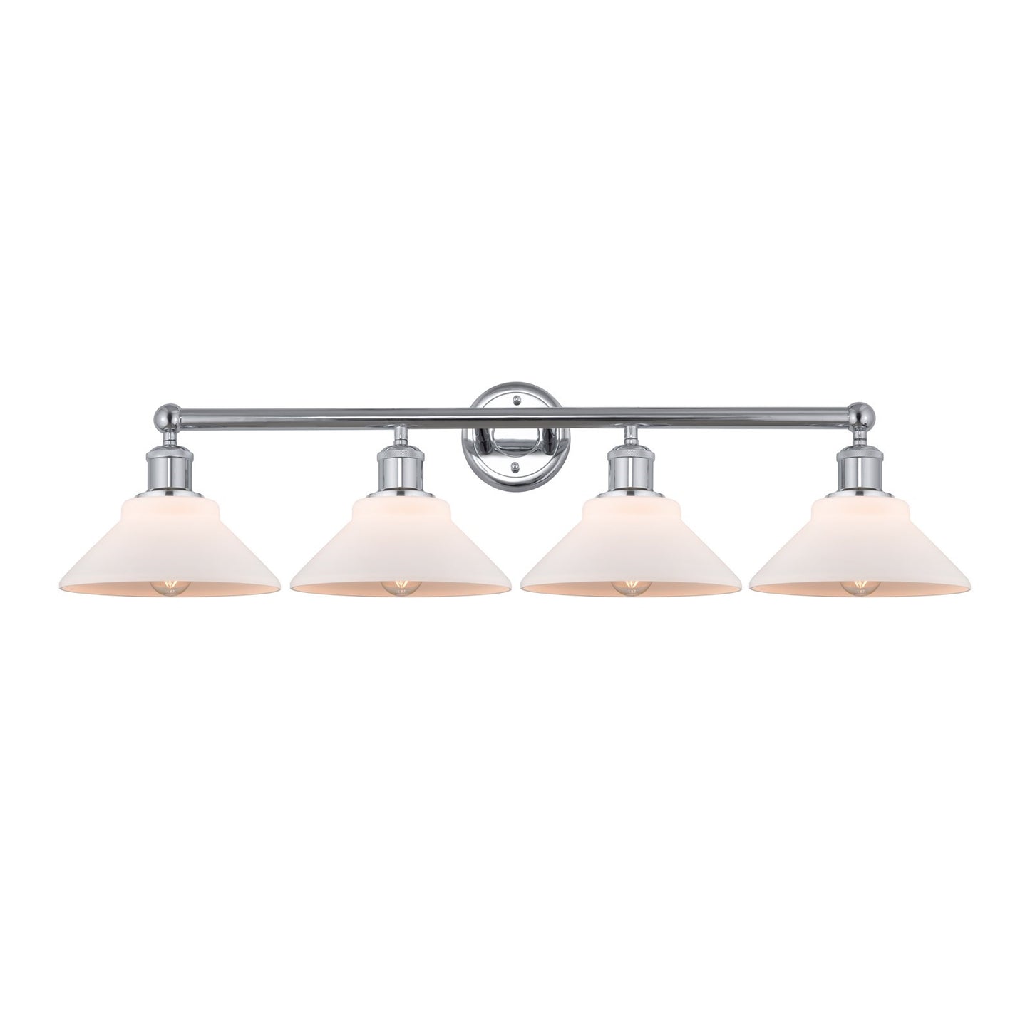 Innovations Orwell 35in 4-Light Bath Vanity Light | Industrial Polished Chrome and Matte White Glass | Bathroom Vanity | 35.38 x | Model 616-4W-PC-G131