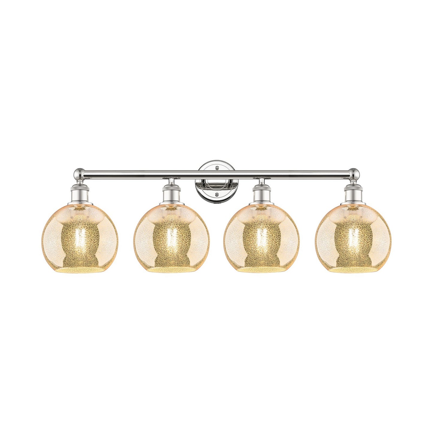 Innovations Athens 35in 4-Light Bath Vanity Light | Industrial Polished Nickel and Mercury Glass | Bathroom Vanity & Powder Room | Model 616-4W-PN-G128-8