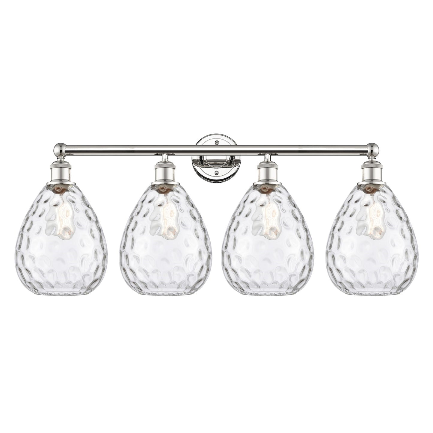 Innovations Waverly 35in 4-Light Bath Vanity Light | Industrial Polished Nickel and Clear Glass | Bathroom Vanity | 35 x 14.25 x | Model 616-4W-PN-G372