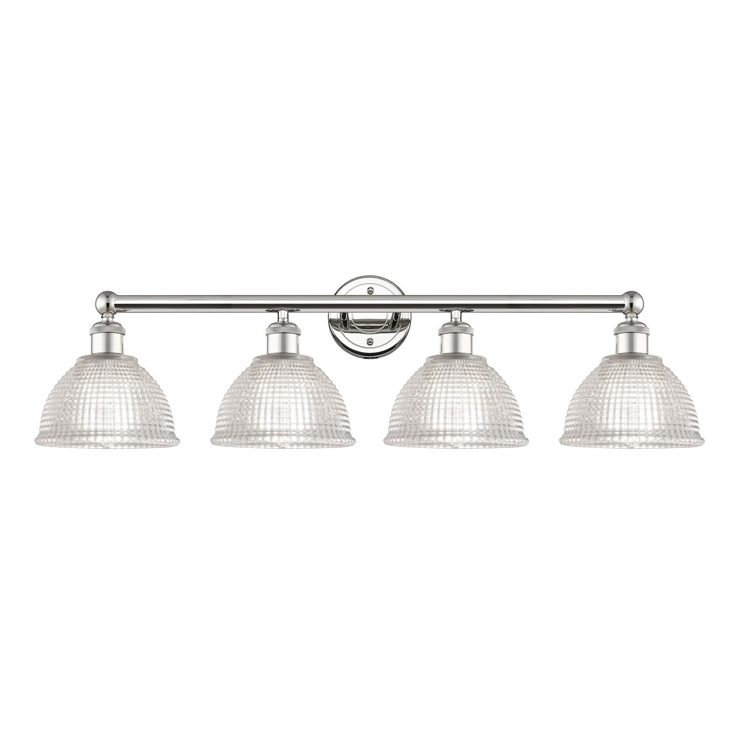 Innovations Arietta 35in 4-Light Bath Vanity Light | Industrial Modern Contempo Polished Nickel and Clear Glass | Damp Rated | Model 616-4W-PN-G422