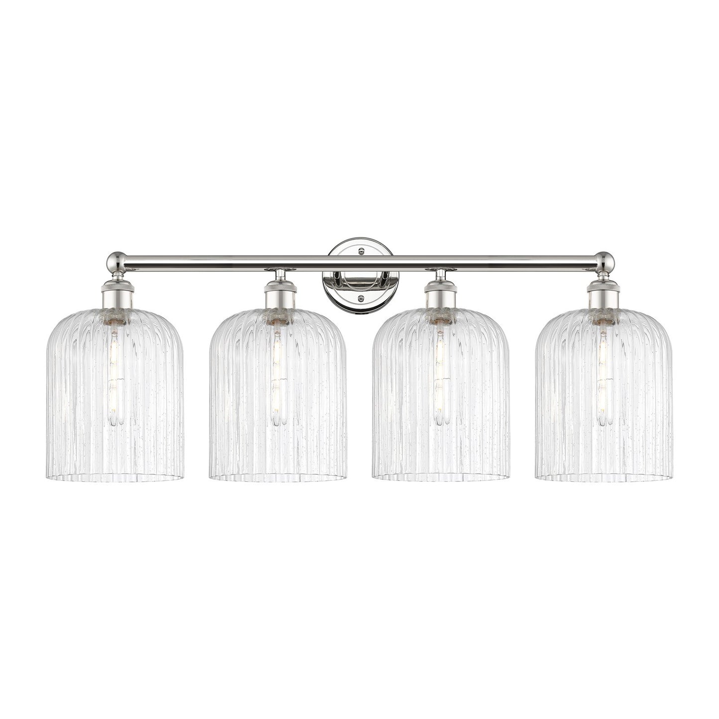 Innovations Bridal Veil 32in 4-Light Bath Vanity Light | Art Nouveau Polished Nickel and Seedy Bell Glass | Bathroom & Powder | Model 616-4W-PN-G559-8SDY