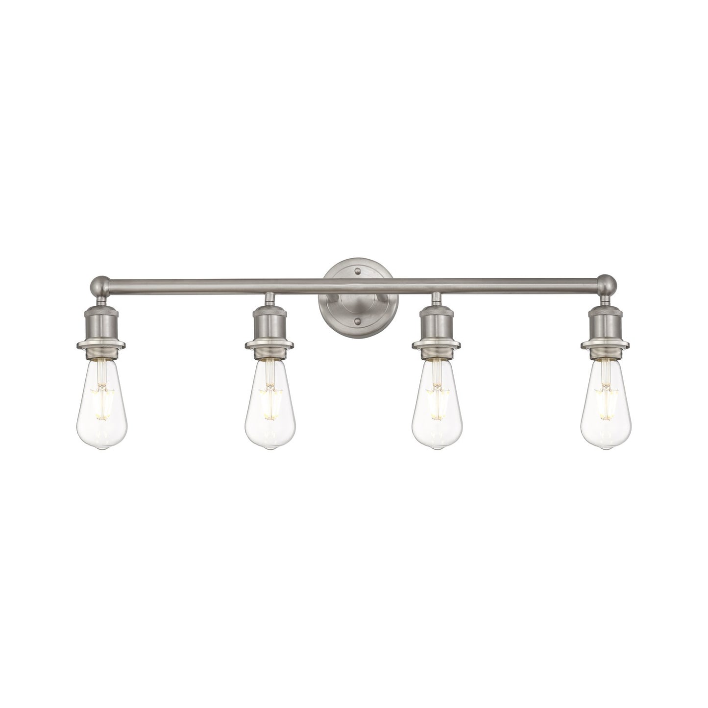 Innovations Edison 30in 4-Light Bath Vanity Light | Industrial Satin Nickel Steel and Cast Brass | Bathroom Vanity & Powder Room | 30.38 | Model 616-4W-SN