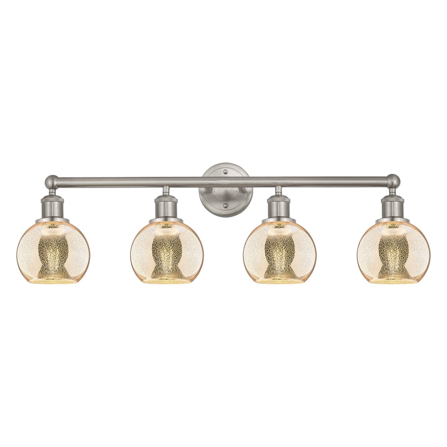 Innovations Athens 33in 4-Light Bath Vanity Light | Industrial Brushed Satin Nickel and Mercury Glass | Bathroom Vanity | 32.88 x | Model 616-4W-SN-G128-6