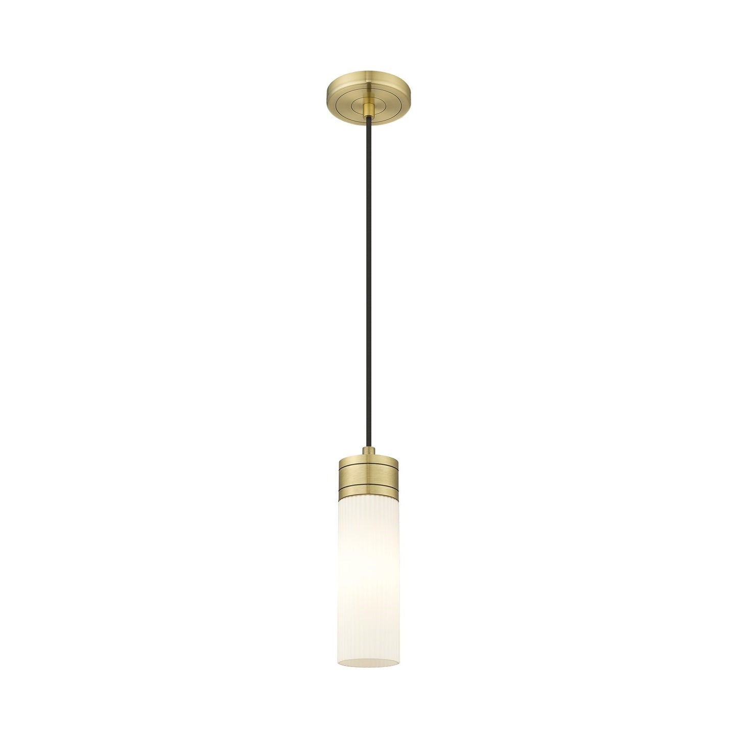 Innovations Boreas 3in 1-Light Mini Pendant | Contemporary Antique Brass and Striped White Frosted Glass | Kitchen Island & | Model 617-1P-AB-G617-8SWH