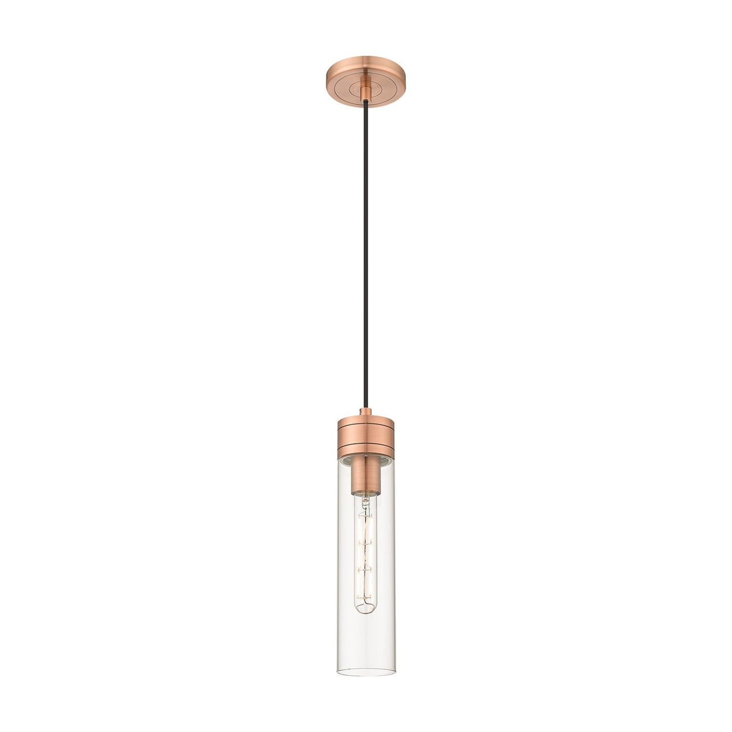 Innovations Boreas 3in 1-Light Mini Pendant | Contemporary Art Deco Antique Copper Steel and Clear Glass | Kitchen Island & | Model 617-1P-AC-G617-11CL