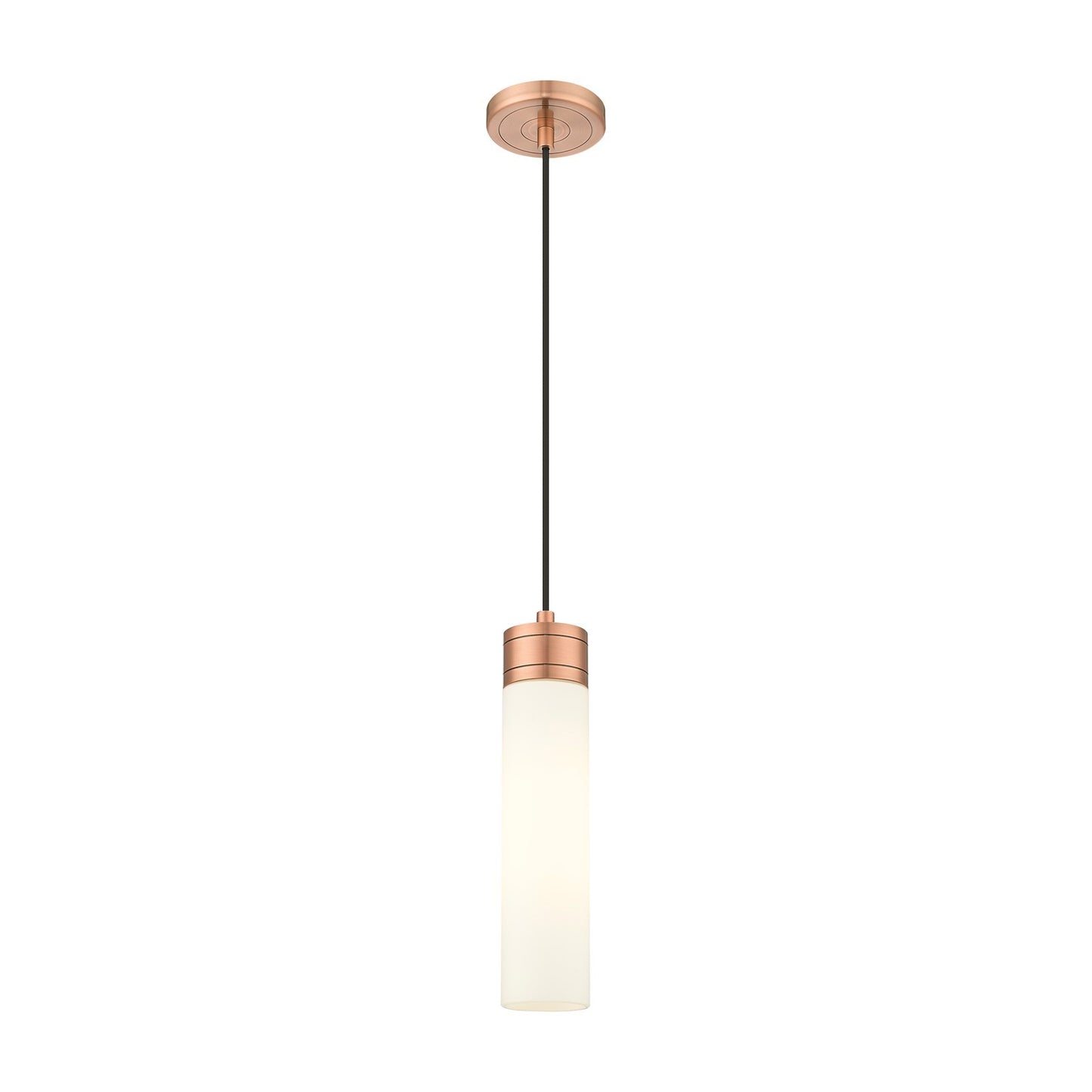 Innovations Boreas 3in 1-Light Mini Pendant | Contemporary Art Deco Antique Copper Steel and White Frosted Glass | Kitchen | Model 617-1P-AC-G617-11WH