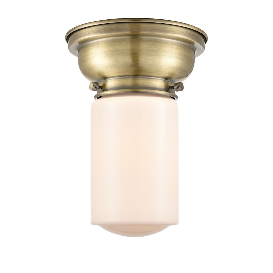 Innovations 311 Dover 1 Light Flush Mount, A Brass/M White