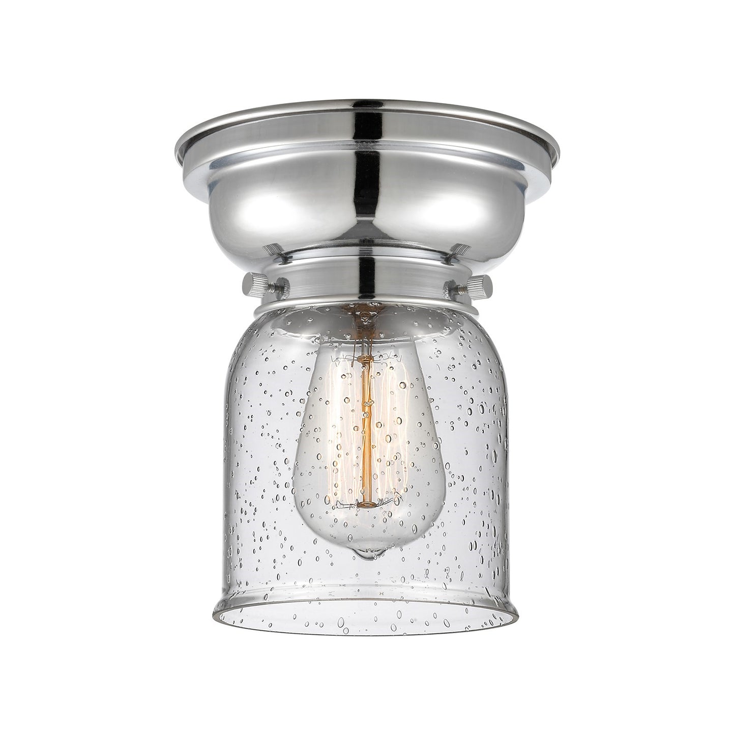 Innovations Bell 5in 1-Light Flush Mount | Polished Chrome Steel and Seedy Glass | Hallway & Bathroom Ceiling Light | 5 x 5 x 8 | Model 623-1F-PC-G54-LED