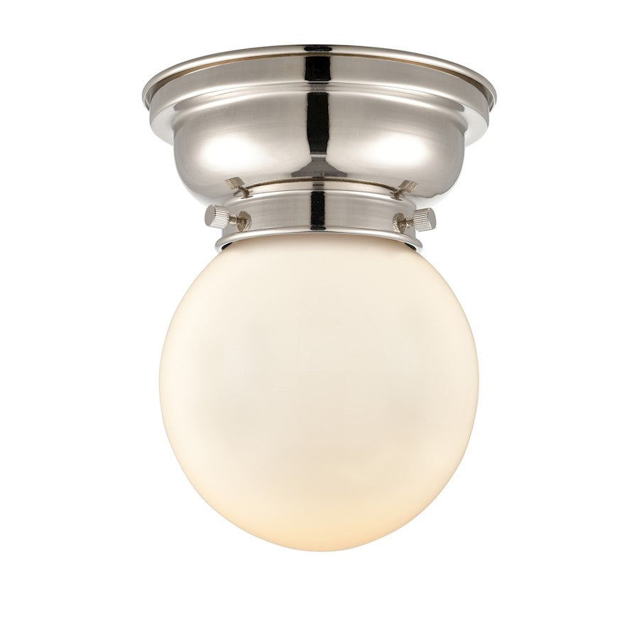 Innovations Beacon 1 Light Flush Mount, PN/Matte White