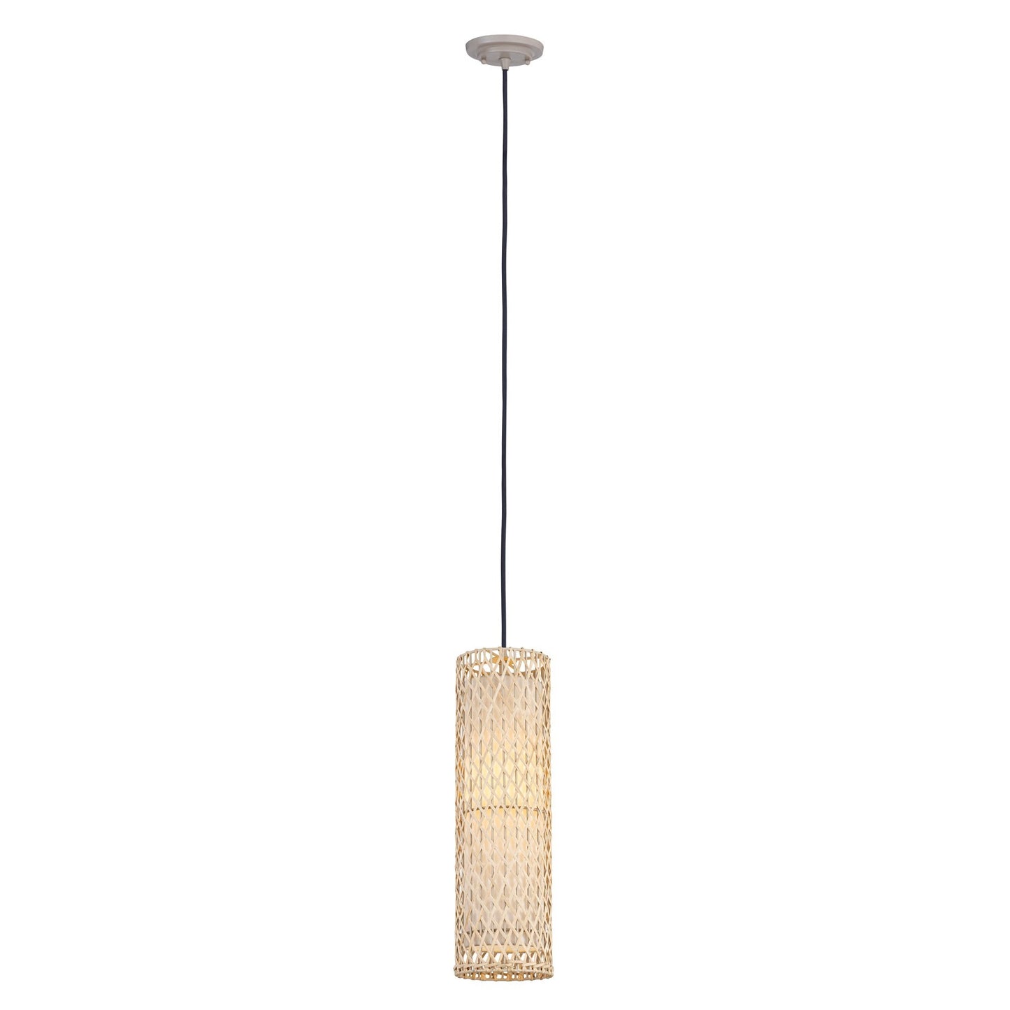 Innovations Aspen 7in 1-Light Mini Pendant | Farmhouse Jute Rattan and Natural Drum Shade | Kitchen Island & Dining Nook | 7 x 7 x | Model 664-1P-JT-8NT