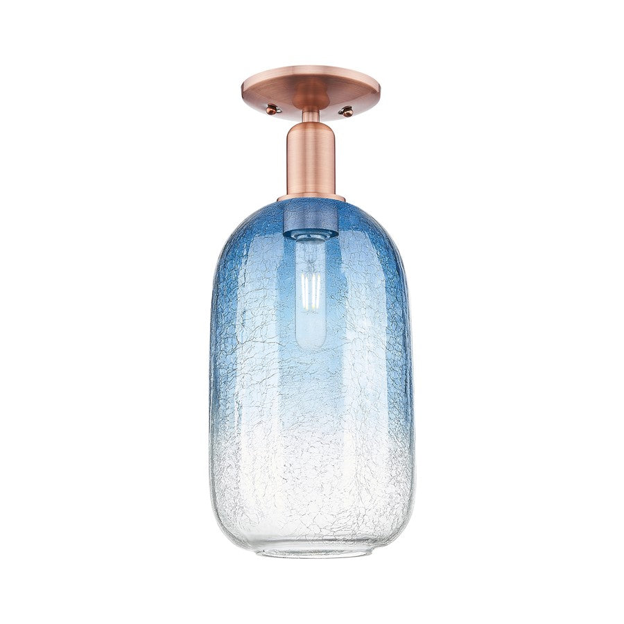 Innovations Brookhaven Cloche 1Lt 7" Semi-Flush, Copper/SB - 716-1C-AC-G482-7SB