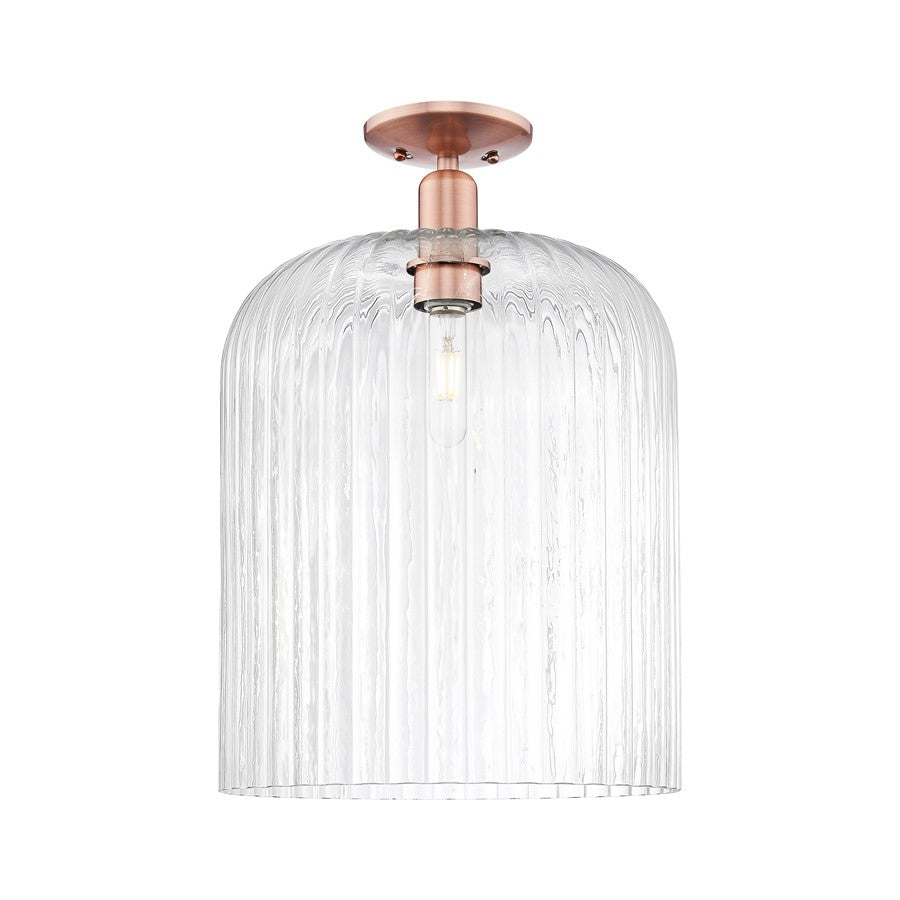 Innovations Bridal Veil 1Lt 12" Semi-Flush, Copper/Clear - 716-1C-AC-G559-12CL