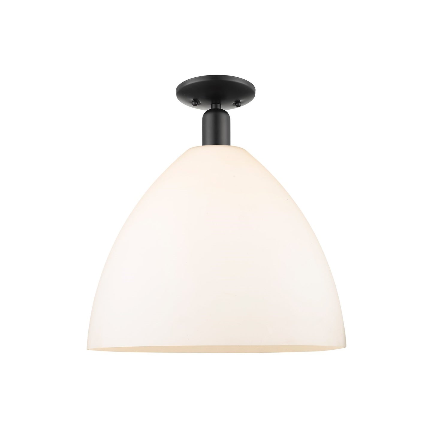 Innovations Bristol 16in 1-Light Semi-Flush Mount | Industrial Matte Black Steel and Matte White Glass | Kitchen & Hallway | 16 | Model 716-1C-BK-GBD-161