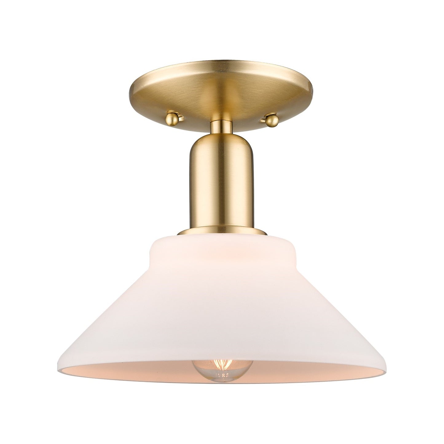 Innovations Orwell 8in 1-Light Semi-Flush Mount | Industrial Champagne Bronze Steel and Matte White Glass | Kitchen & Hallway | Model 716-1C-CB-G131