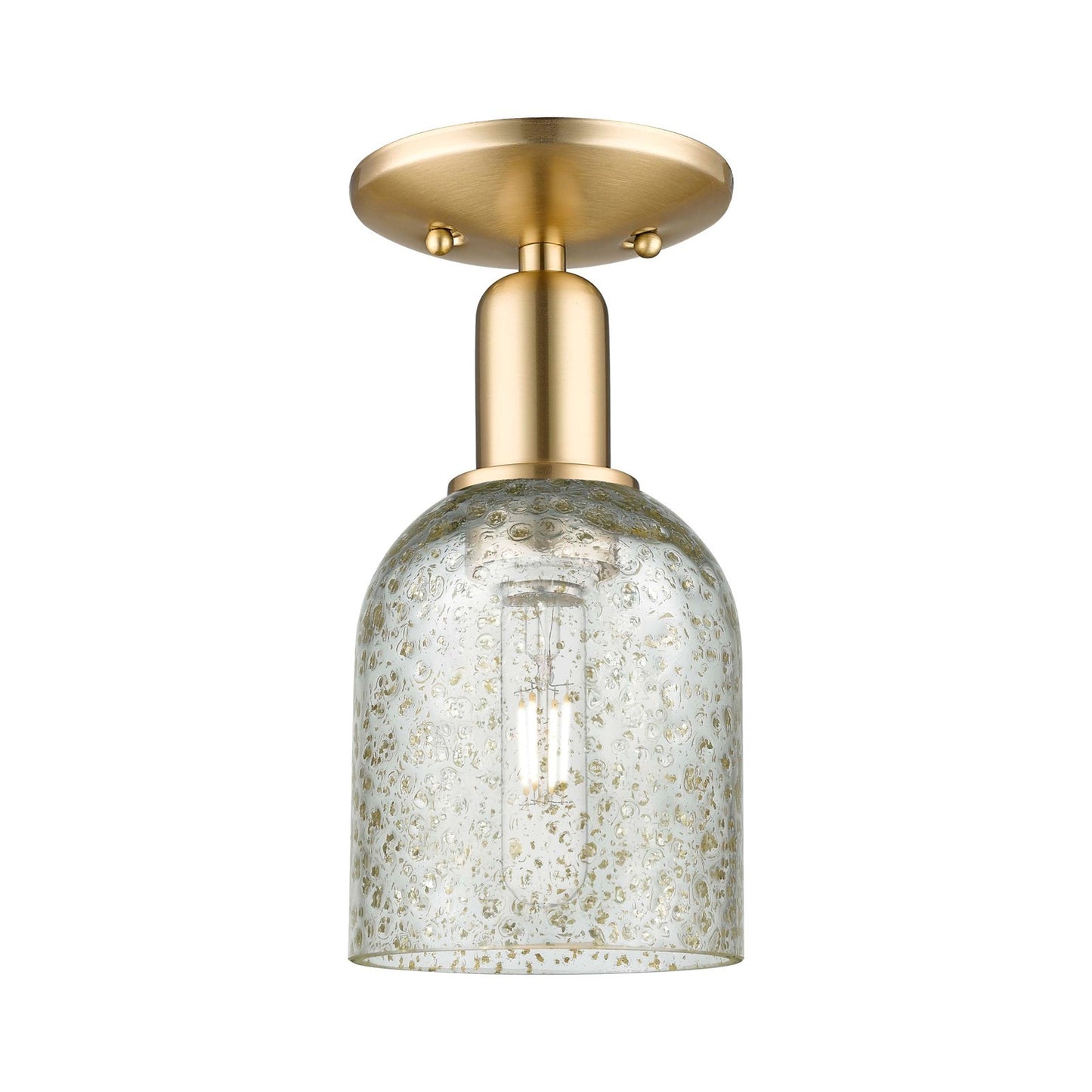 Innovations Caledonia 5in 1-Light Semi-Flush Mount | Industrial Champagne Bronze Steel and Mica Glass | Entryway & Hallway | 5 x | Model 716-1C-CB-G259