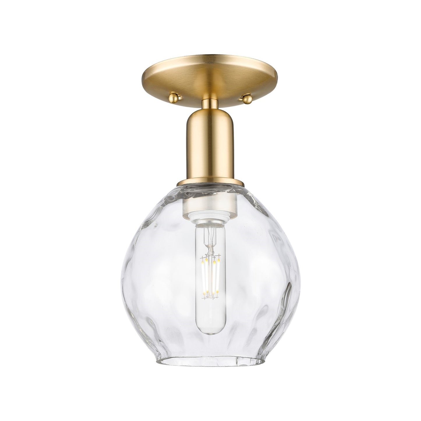 Innovations Waverly 6in 1-Light Semi-Flush Mount | Industrial Champagne Bronze Steel and Clear Glass | Hallway & Entryway | 6 x 6 x | Model 716-1C-CB-G362