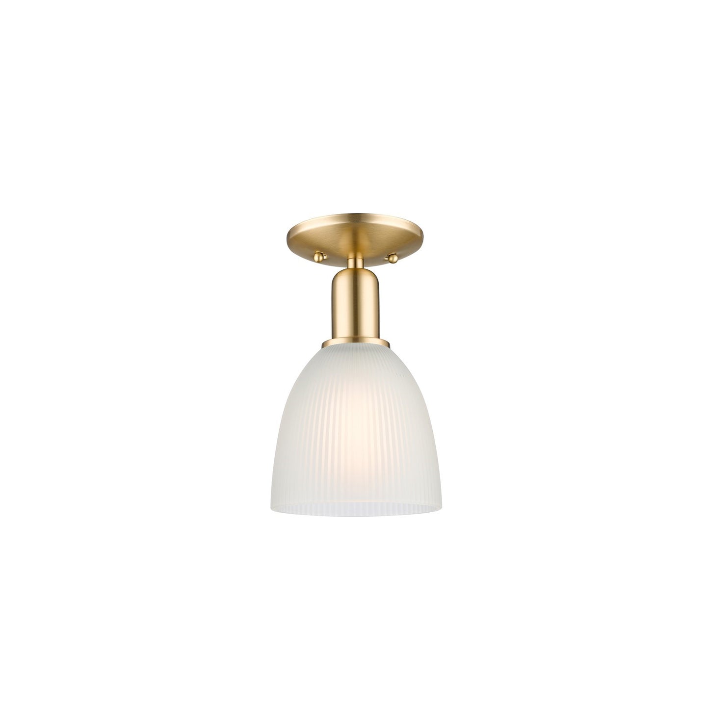 Innovations Castile 6in 1-Light Semi-Flush Mount | Industrial Champagne Bronze Steel and White Glass Dome | Damp-Rated Hallway & | Model 716-1C-CB-G381