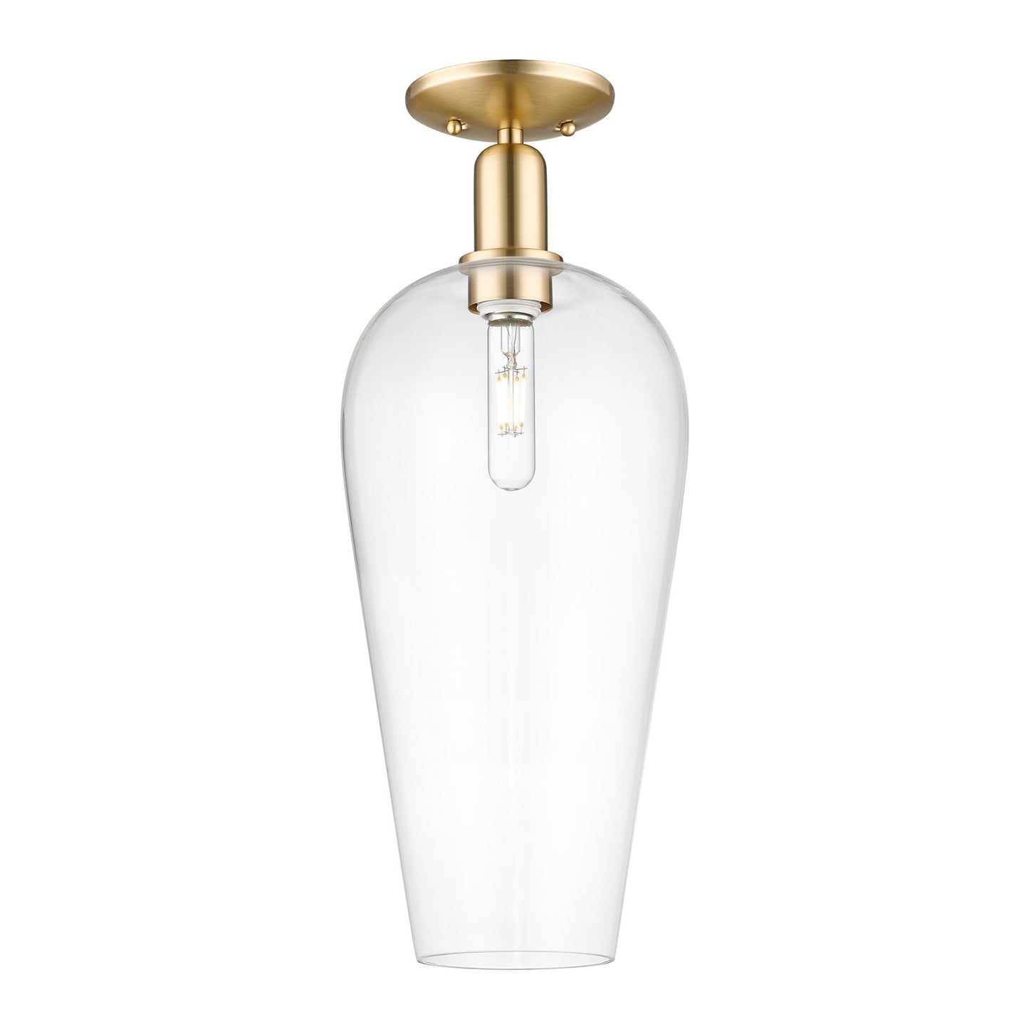 Innovations Chelsea 8in 1-Light Semi-Flush Mount | Industrial Champagne Bronze Steel and Clear Glass | Entryway & Hallway | 8 x | Model 716-1C-CB-G456-8CL