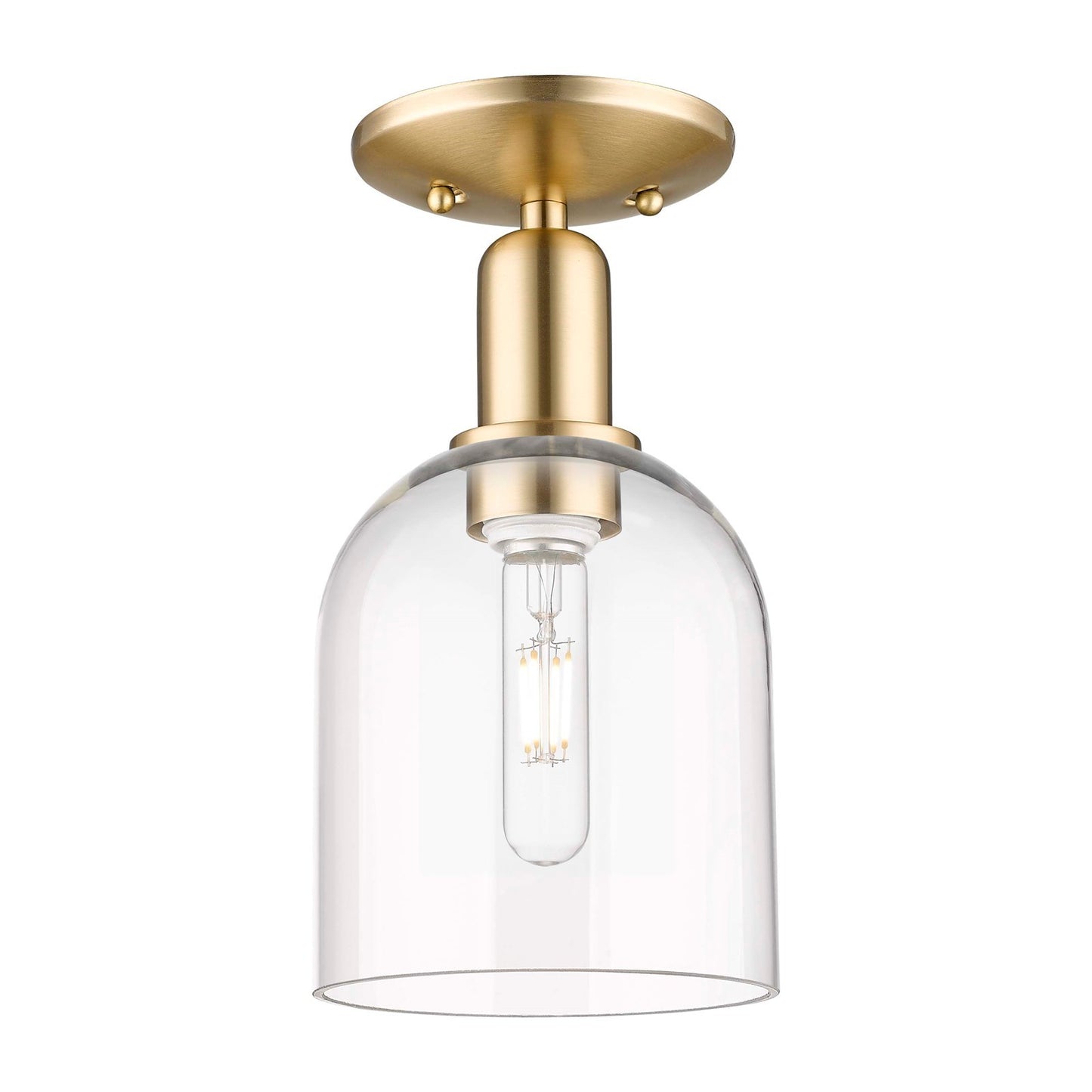 Innovations Bella 6in 1-Light Semi-Flush Mount | Industrial Champagne Bronze Steel and Clear Glass | Entryway & Hallway | 5.5 x | Model 716-1C-CB-G558-6CL