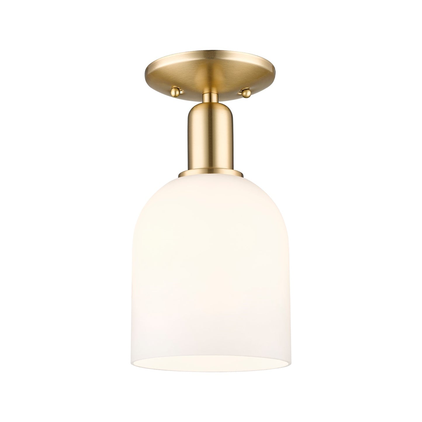 Innovations Bella 6in 1-Light Semi-Flush Mount | Industrial Champagne Bronze Steel and White Glass | Entryway & Hallway | 5.5 | Model 716-1C-CB-G558-6GWH