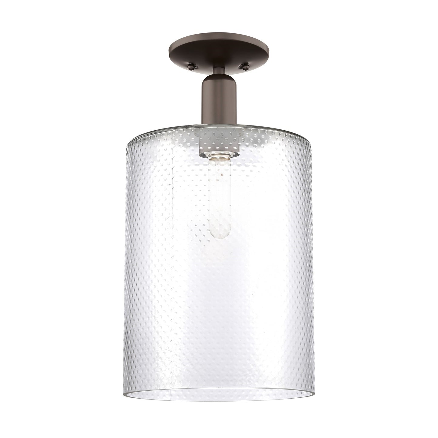 Innovations Cobbleskill 9in 1-Light Semi-Flush Mount | Industrial Oil Rubbed Bronze Steel and Clear Glass | Entryway & Hallway | Model 716-1C-OB-G112-L