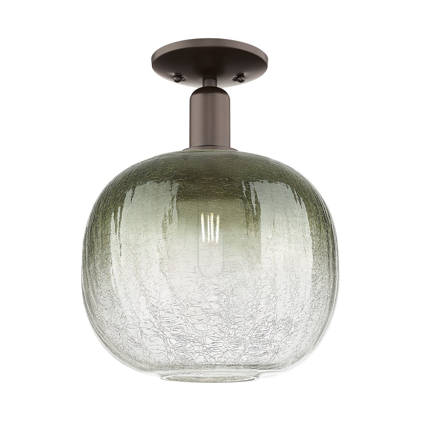 Innovations Brookhaven Sphere 10.5in 1-Light Semi-Flush Mount | Industrial Oil Rubbed Bronze and Slate Glass | Damp Rated | Model 716-1C-OB-G481-10SL