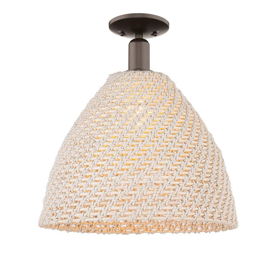 Innovations NB Dome 1Lt 16" Semi-Flush, OB/NF - 716-1C-OB-NBD-16-NAT