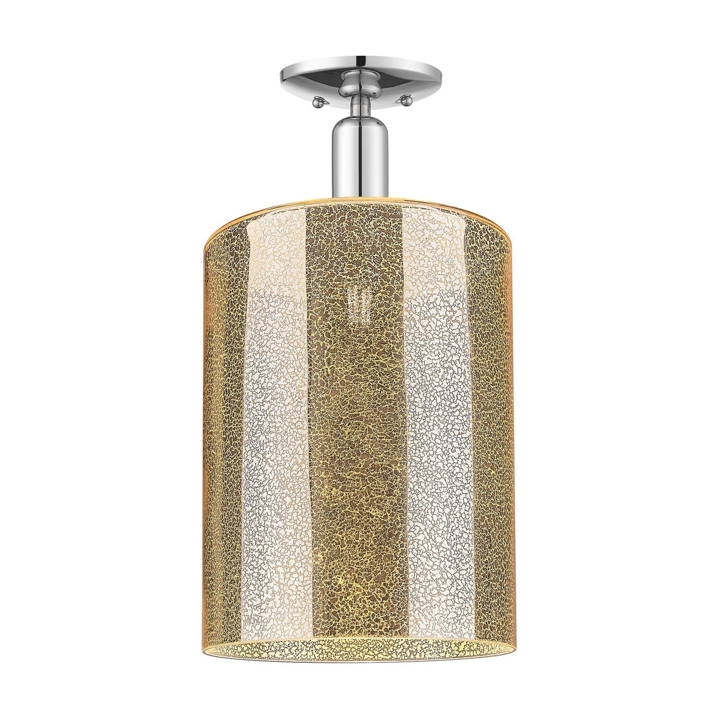 Innovations Cobbleskill 9in 1-Light Semi-Flush Mount | Industrial Polished Chrome and Mercury Glass | Entryway & Hallway | 9 x | Model 716-1C-PC-G116-L