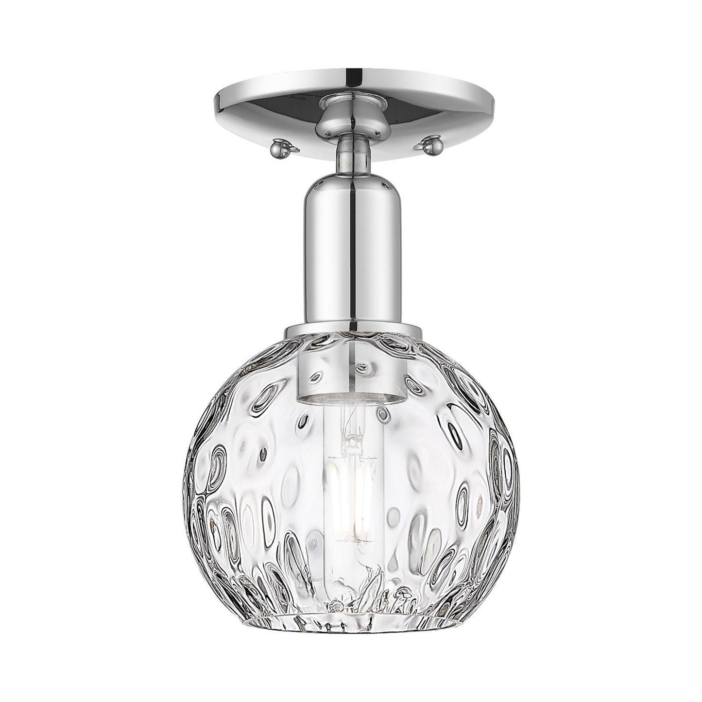 Innovations Athens 6in 1-Light Semi-Flush Mount | Industrial Polished Chrome Steel and Clear Water Glass | Entryway & Hallway | Model 716-1C-PC-G1215-6