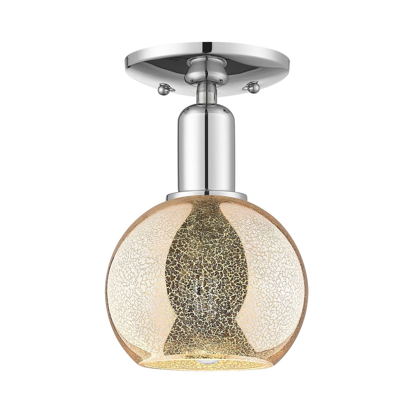 Innovations Athens 6in 1-Light Semi-Flush Mount | Industrial Modern Polished Chrome and Mercury Glass | Entryway & Hallway | 5.88 | Model 716-1C-PC-G128-6