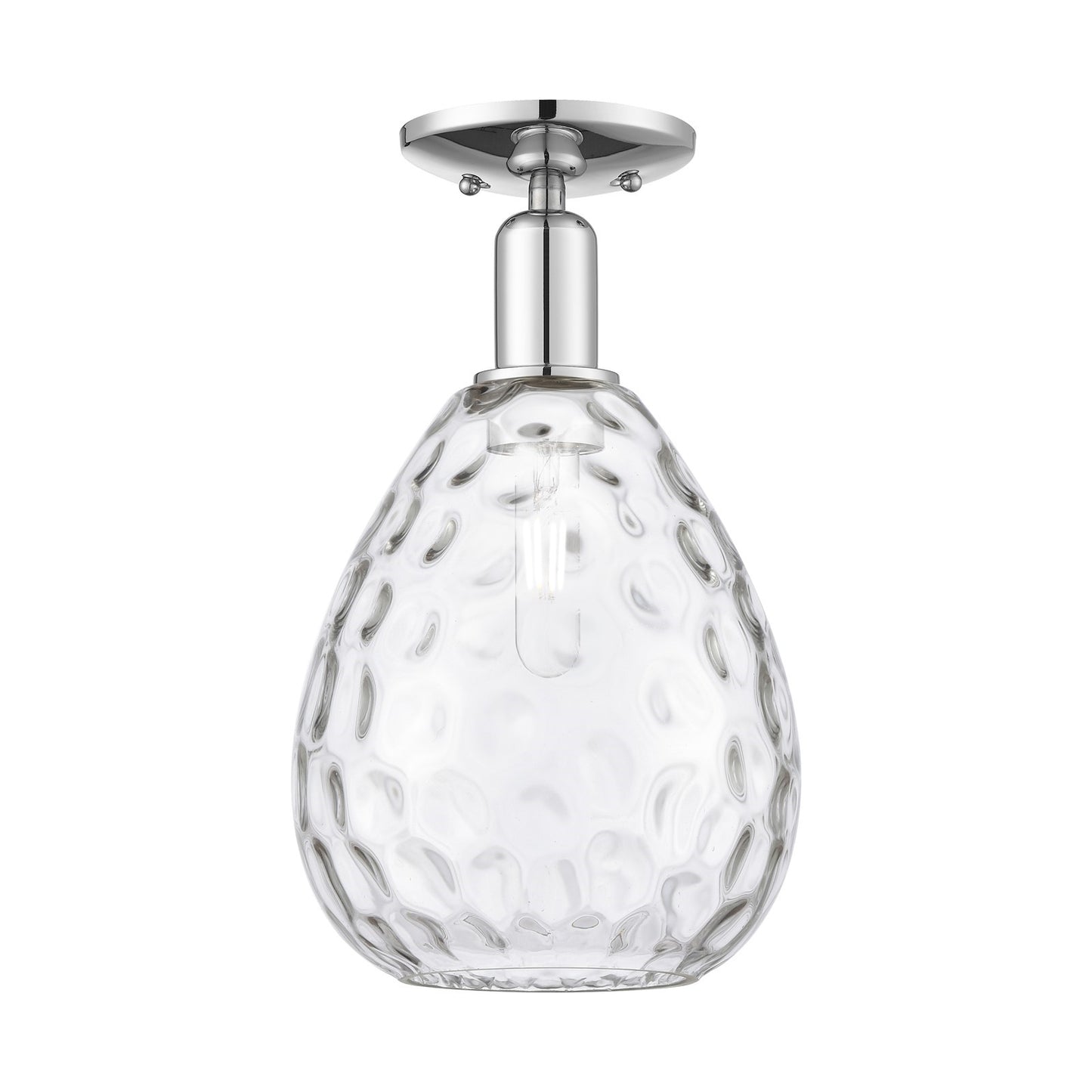 Innovations Waverly 8in 1-Light Semi-Flush Mount | Industrial Modern Polished Chrome and Clear Glass | Entryway & Hallway | 8 x 8 x | Model 716-1C-PC-G372
