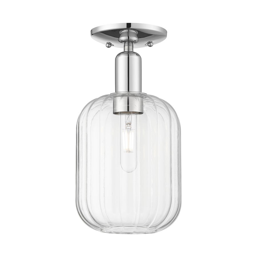 Innovations Preston 1Lt 7" Jar Semi-Flush, Chrome/Clear - 716-1C-PC-G460-7CL