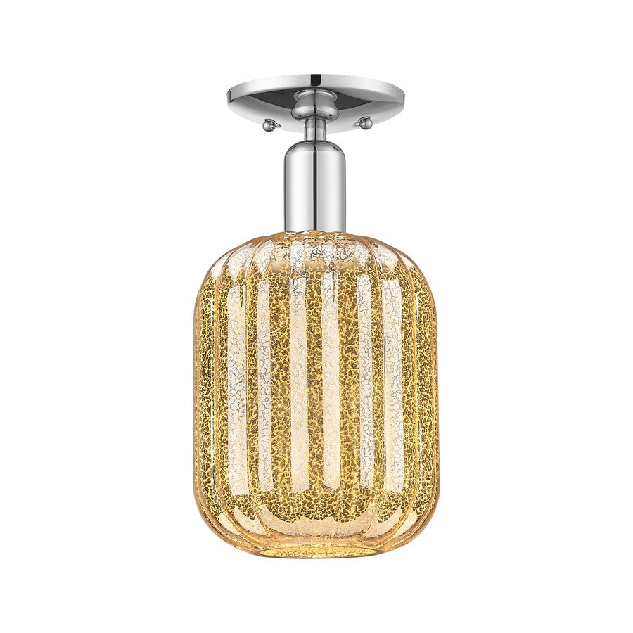 Innovations Preston 1Lt 7" Jar Semi-Flush, Chrome/Mercury - 716-1C-PC-G460-7ME