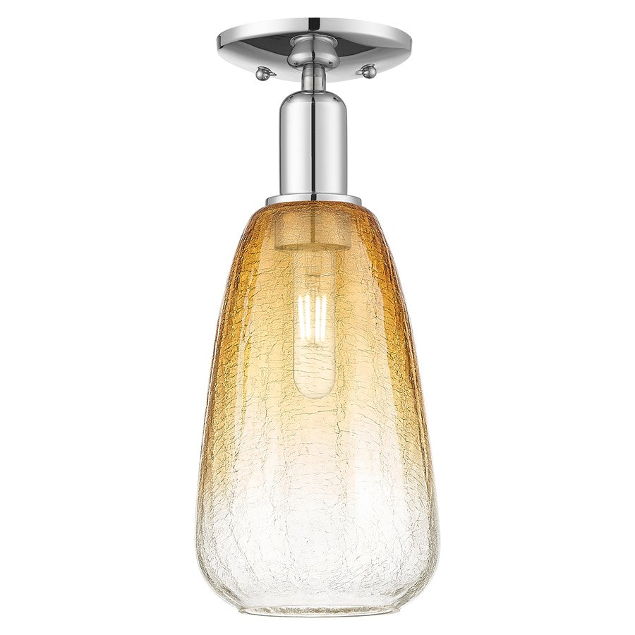 Innovations Brookhaven Almond 1Lt 6" Semi-Flush, Chrome/AM - 716-1C-PC-G480-6AM