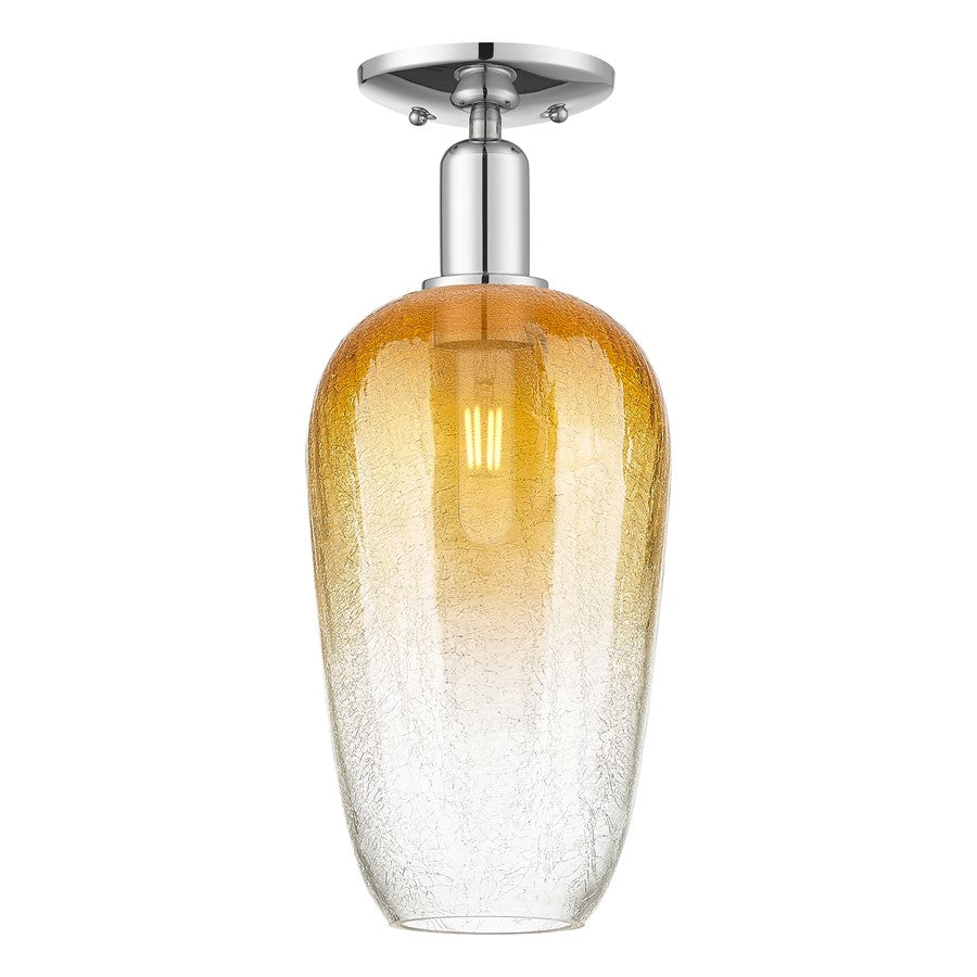 Innovations Brookhaven Flute 1Lt 7" Semi-Flush, Chrome/AM - 716-1C-PC-G484-7AM