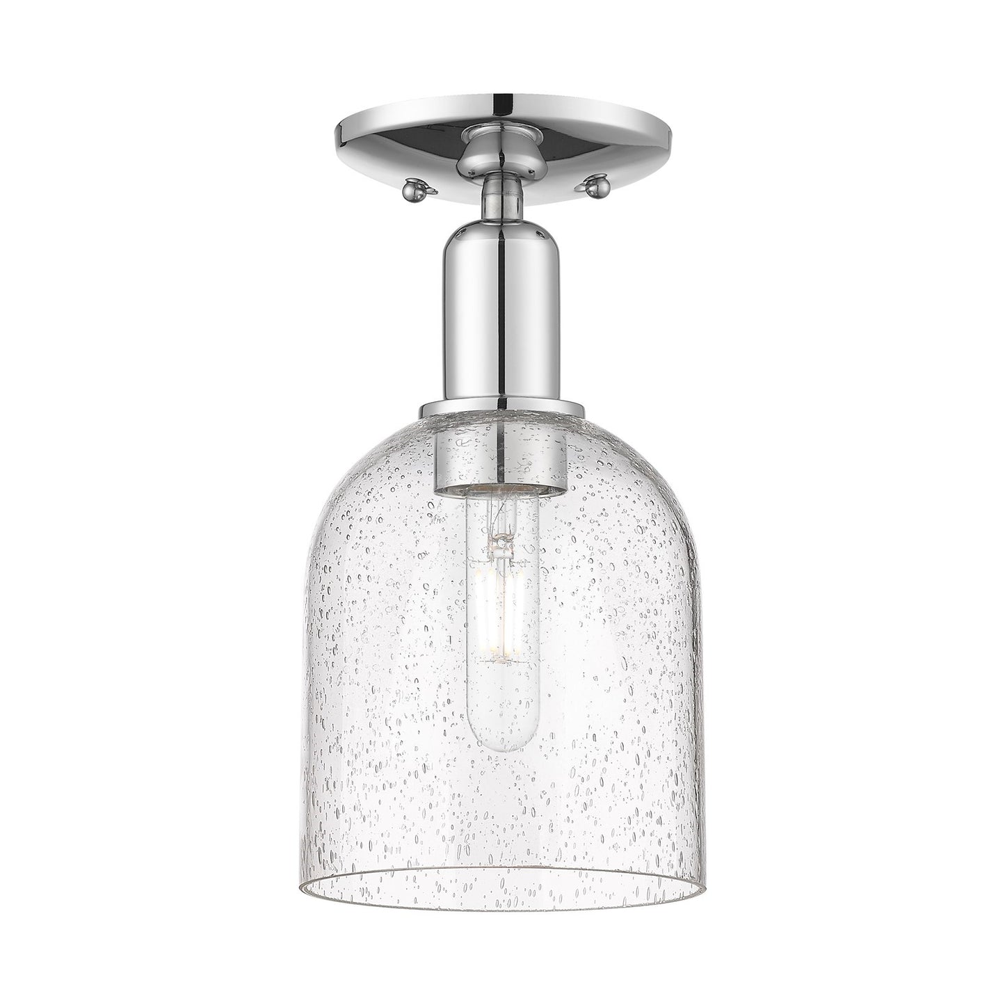 Innovations Bella 6in 1-Light Semi-Flush Mount | Industrial Polished Chrome Steel and Seedy Glass | Entryway & Hallway | 5.5 x | Model 716-1C-PC-G558-6SDY