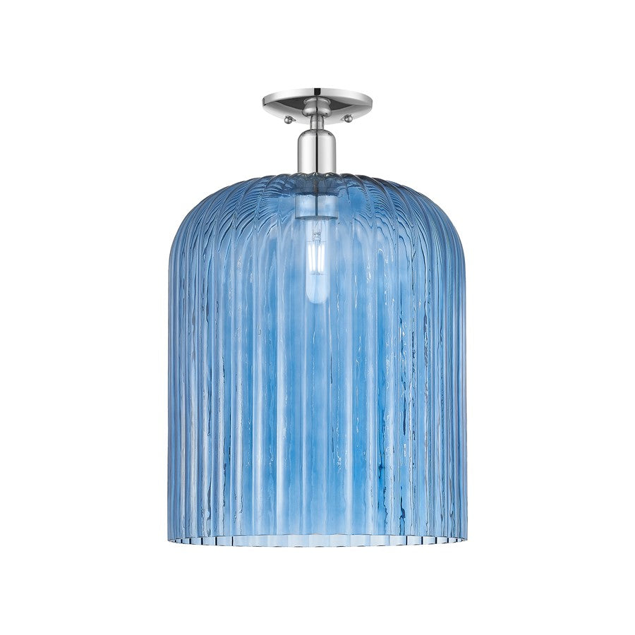 Innovations Bridal Veil 1Lt 12" Semi-Flush, Chrome/Blue - 716-1C-PC-G559-12BL