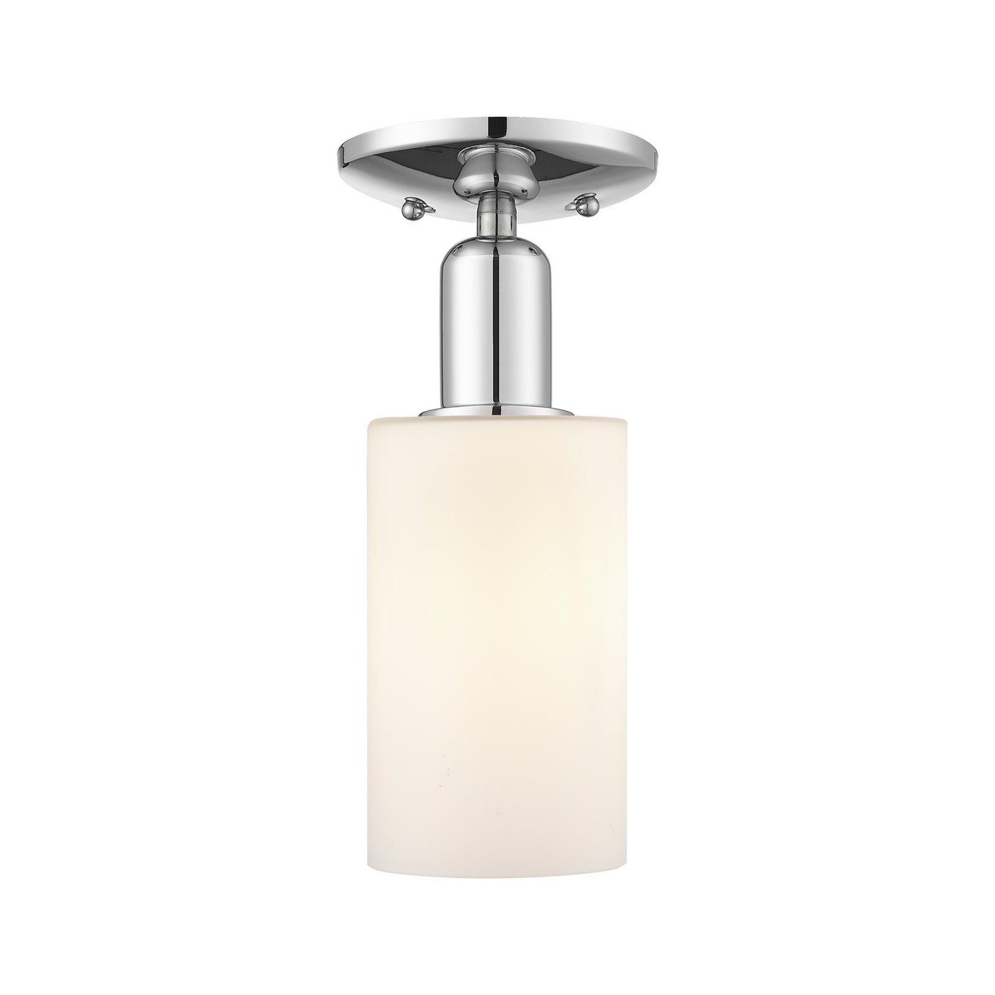 Innovations Clymer 4in 1-Light Semi-Flush Mount | Industrial Polished Chrome Steel and Matte White Glass | Entryway & Hallway | Model 716-1C-PC-G801